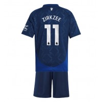 Camisa de time de futebol Manchester United Joshua Zirkzee #11 Replicas 2º Equipamento Infantil 2024-25 Manga Curta (+ Calças curtas)